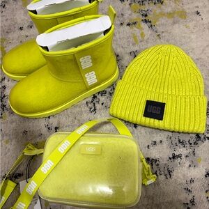 UGG Lime Green Boots, Hat & Bag BUNDLE 💚